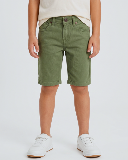 Boys' Gabardine shorts -Olive