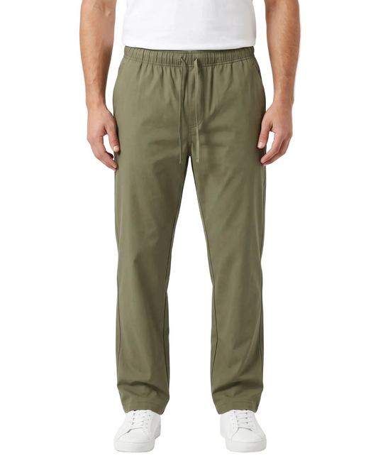 Men's Gabardine Relaxed Fit Trousers - Olive