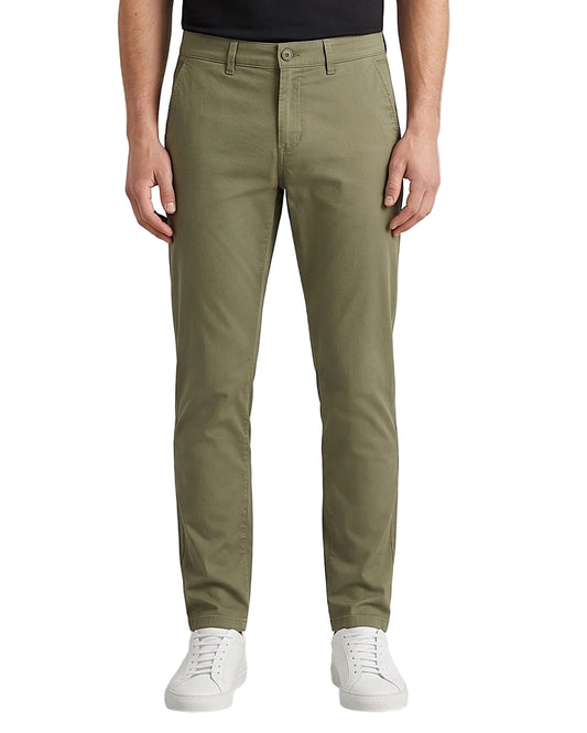 Men`s Gabardine Pants Slim Fit With Side Pockets Olive