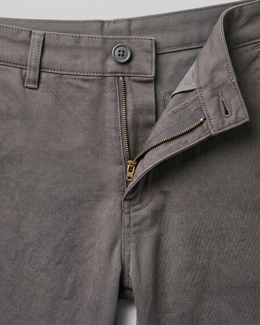 Men`s Gabardine Pants Slim Fit With Side Pockets Dark Grey