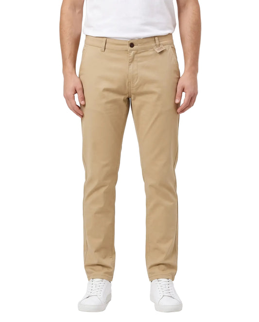 Men`s Gabardine Pants Straight Fit With Side Pockets Beige