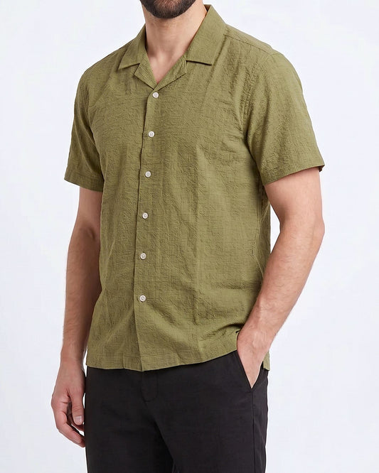 Men's short-sleeved jacquard shirt