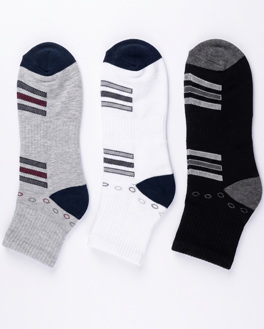 Men's Socks Half Socket Half towel 3 pcs