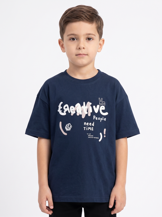 Boy`s Printed T-Shirt – Over Size-Short Sleeve