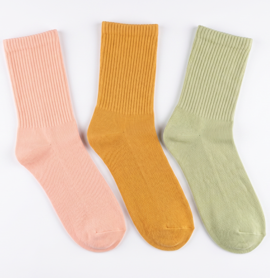 Woman's Half Socks LYCRA Elastic 3 pcs