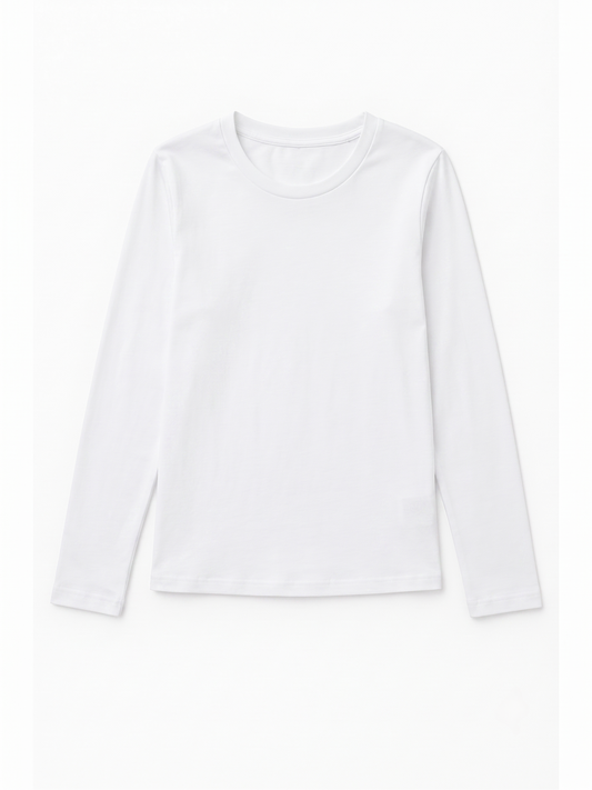 Women's basic sleeve T-shirt - White