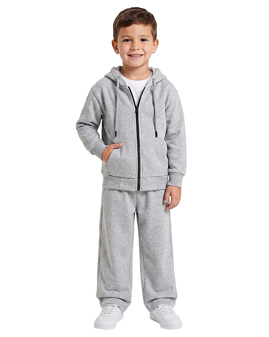 Boys' light Grey Zip-Up Hoodie