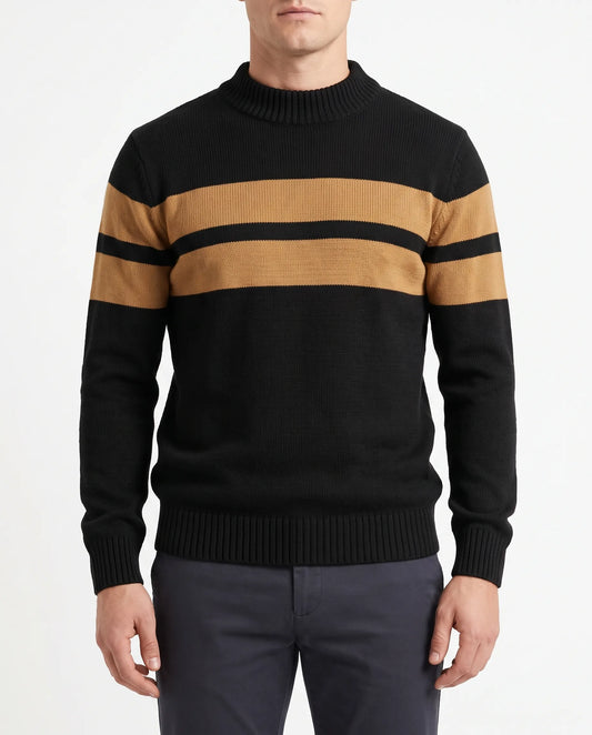 Men's fashion knit striped crewneck pullover by TREE