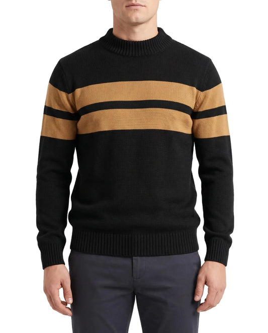 Men's fashion knit striped crewneck pullover by TREE
