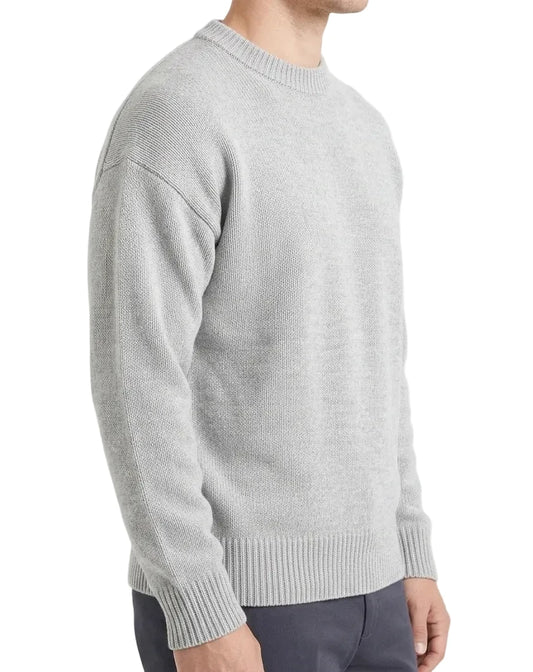 Men's grey fashion knit crewneck pullover by TREE