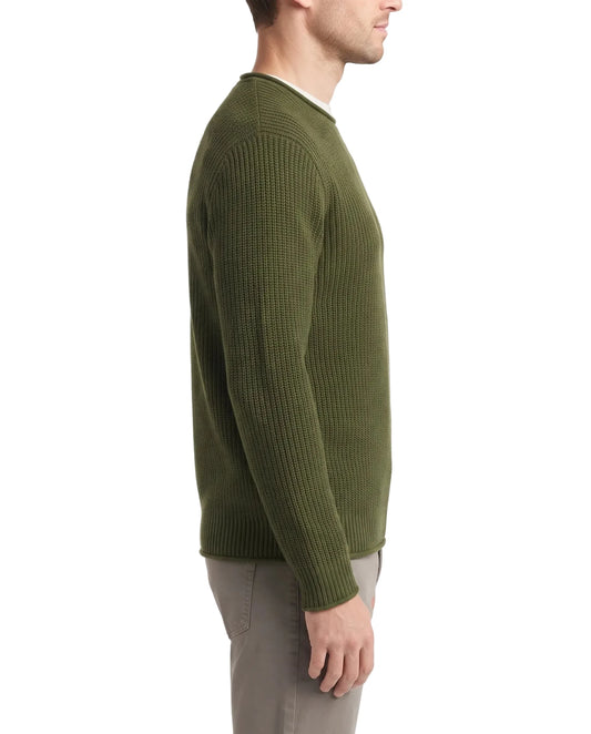 Men's olive fashion knit crewneck pullover by TREE