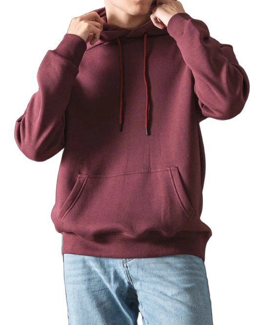 Men's burgundy oversized hoodie by TREE