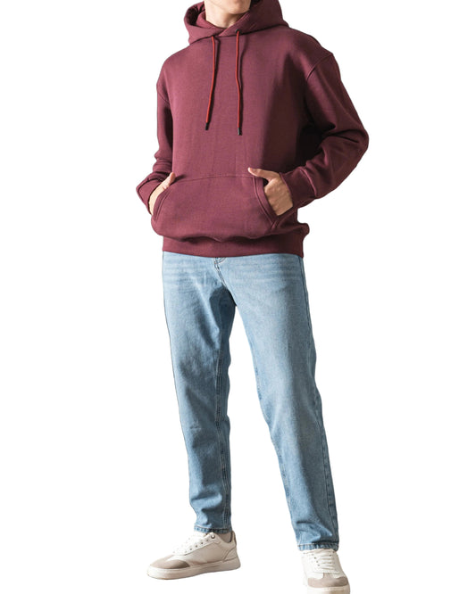 Men's burgundy oversized hoodie by TREE