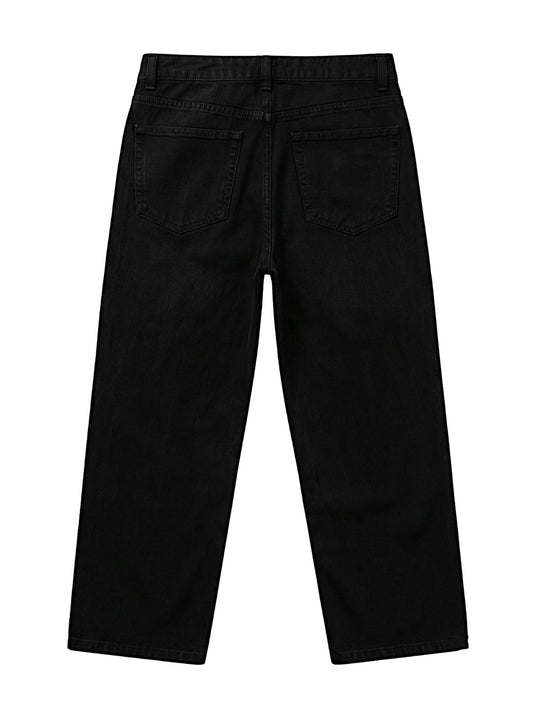 Men's Black Wide Leg Jeans with Back Pockets
