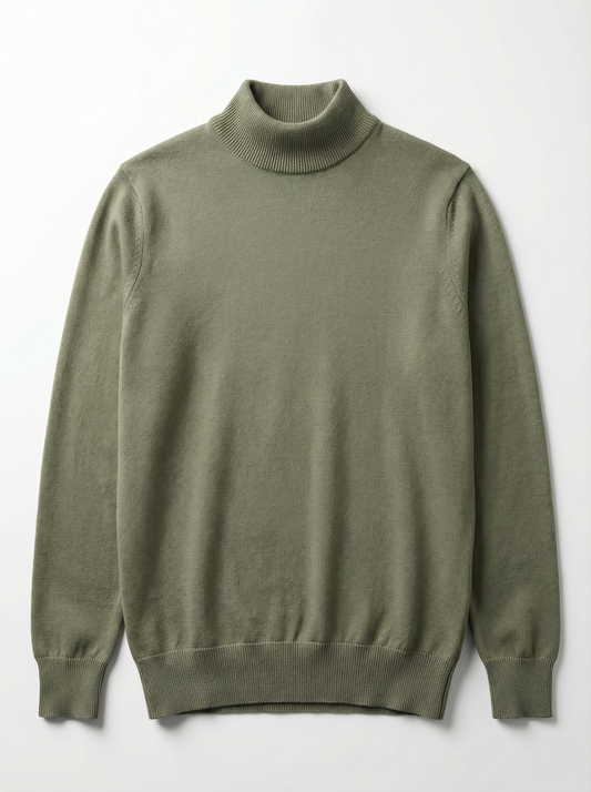 Men’s Basic Plain High Neck Pullover