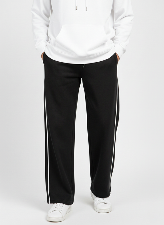Men`s Sweatpants Fashion Wide Leg - Black