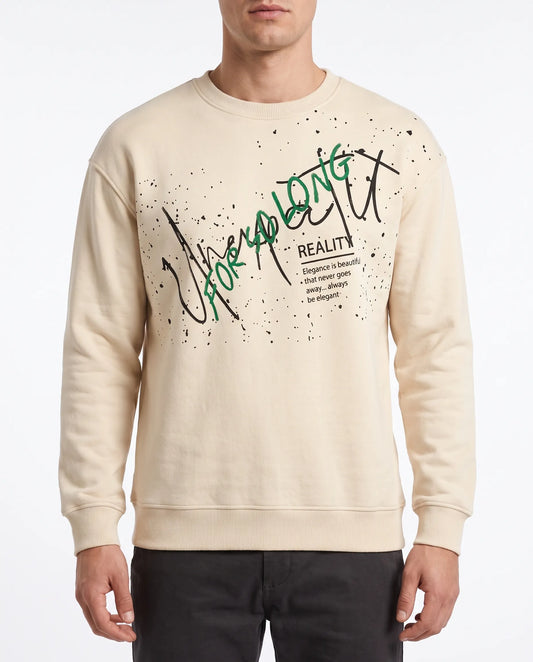 Men's oversized printed reality sweatshirt - TREE