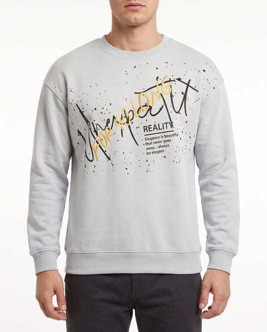Men's oversized printed reality sweatshirt - TREE