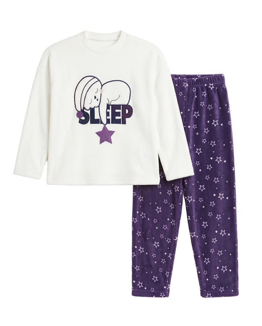 Girls' velvet sleepwear set - TREE