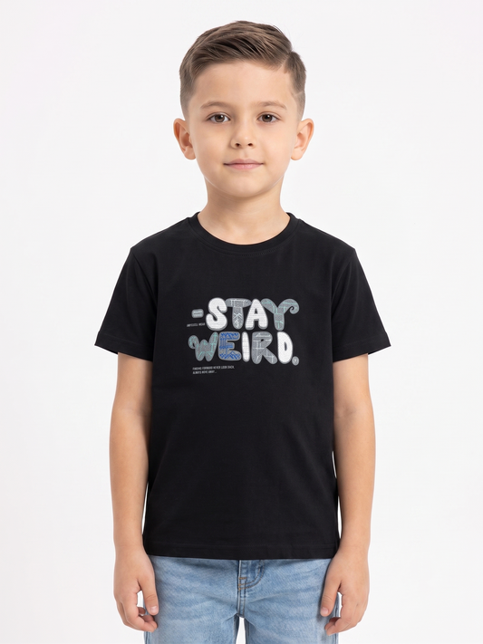 Boy`s Printed T-Shirt – Short Sleeve -Black