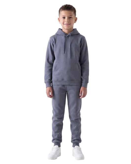 Kids' Dark Grey Milton Cotton Blend Hoodie – Relaxed Fit