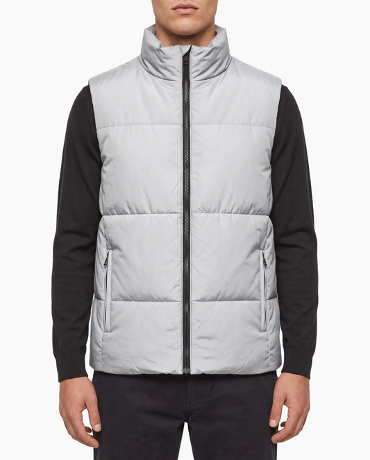 Men's grey waterproof vest with high collar by TREE