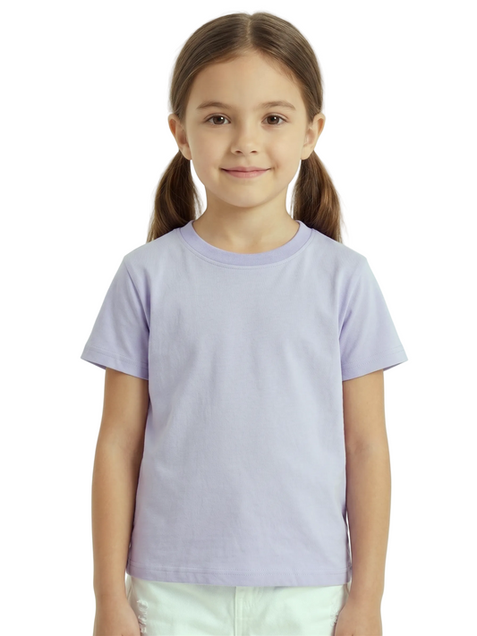 Girls' printed t-shirt with Short Sleeve -Purple