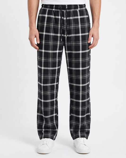 Men's checkered trousers-Black