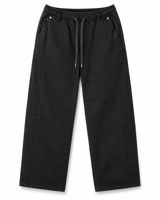 Men’s Black Wide Leg Gabardine Pants