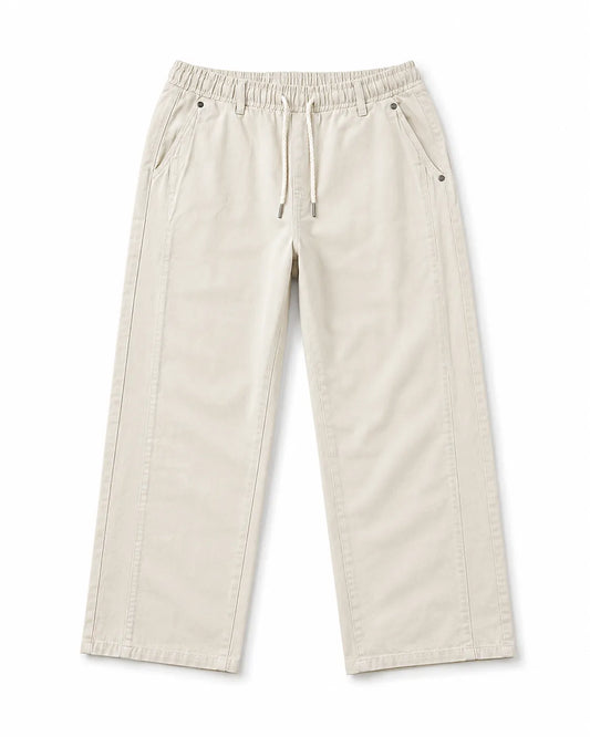Men’s Beige Wide Leg Gabardine Pants