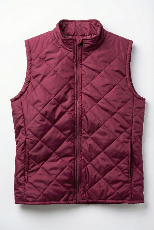 Men's Waterproof Padded Vest - burgundy