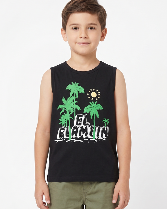 Boys' printed Cat t-shirt-Black