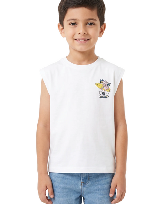 Boys' printed Cat t-shirt-White