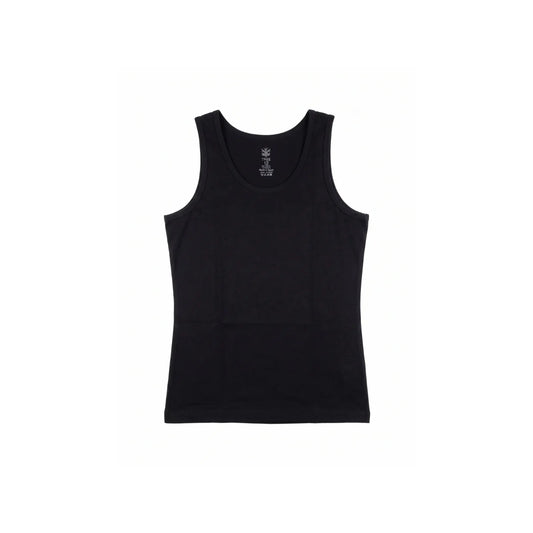 irls' black wide-strap basic cotton tank top from TREE