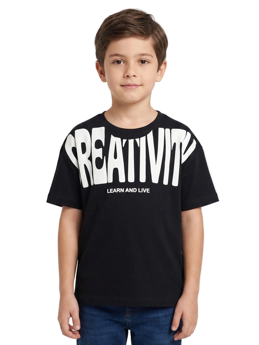 Boy`s Printed T-Shirt –Over Size- Short Sleeve