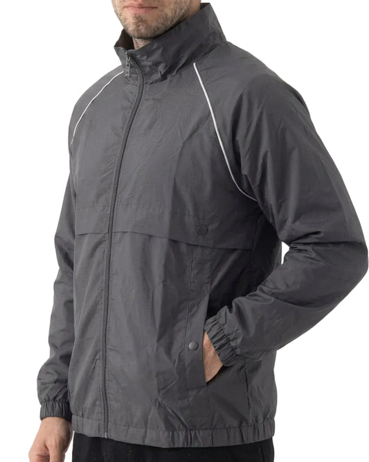 Men's Waterproof Full-Zip Jacket Dark Grey