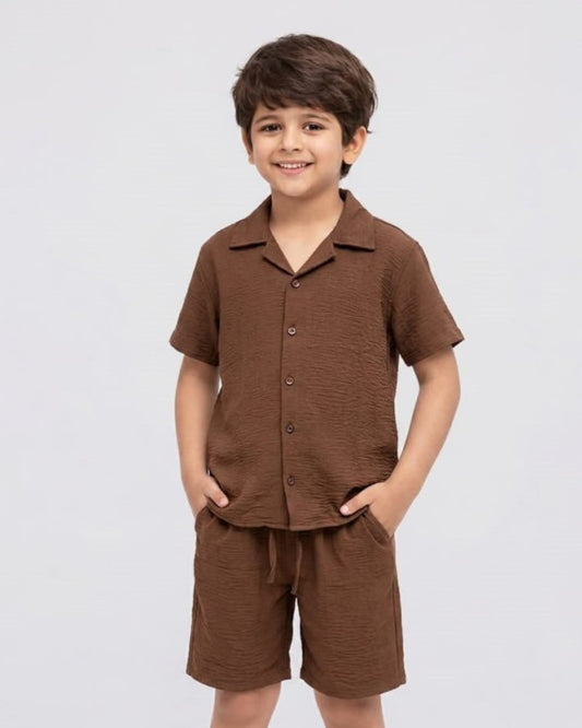 boys' summer suit-Brown