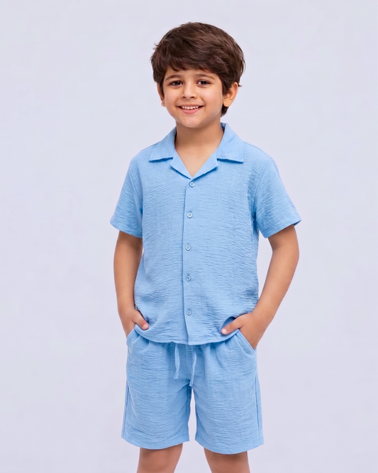 boys' summer suit-Light blue