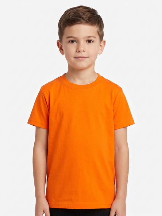 Boy`s Printed T-Shirt – Short Sleeve - Orange