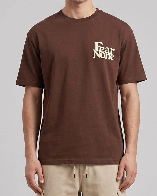 Men`s Printed T-Shirt Over Size –Brown