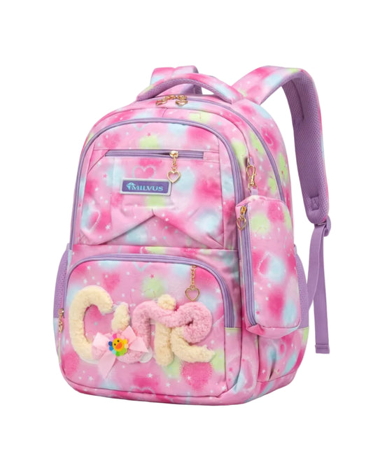 Girls’ Size 16 Printed Multi-Pocket Backpack – 2 Designs