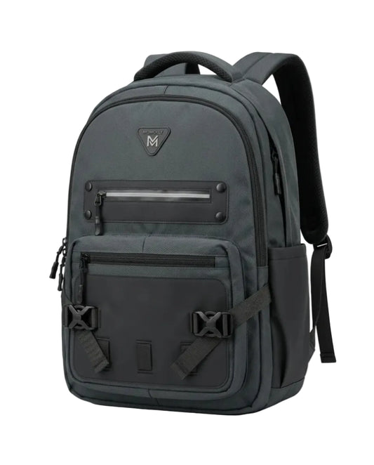 Multi-Pocket Casual Backpack with Front Buckle Details