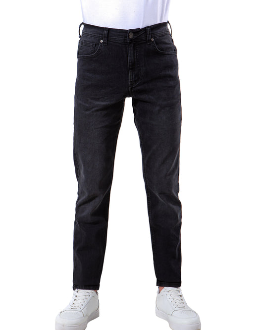 بنطلون جينز رجالي فاشون - Regular Fit- رصاصى غامق