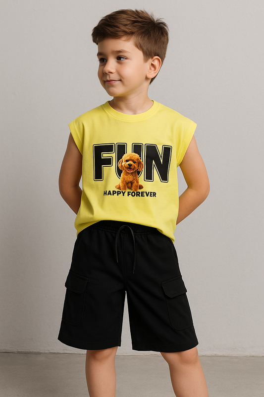 Boy`s Shorts Summer Milton Baggy – Black