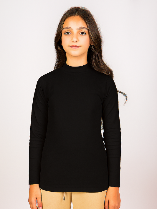 Girl’s T-shirt Basic White Round Neck Sleeve