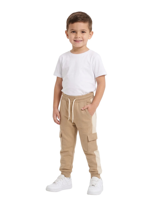 Boys' Beige Cargo Sweatpants