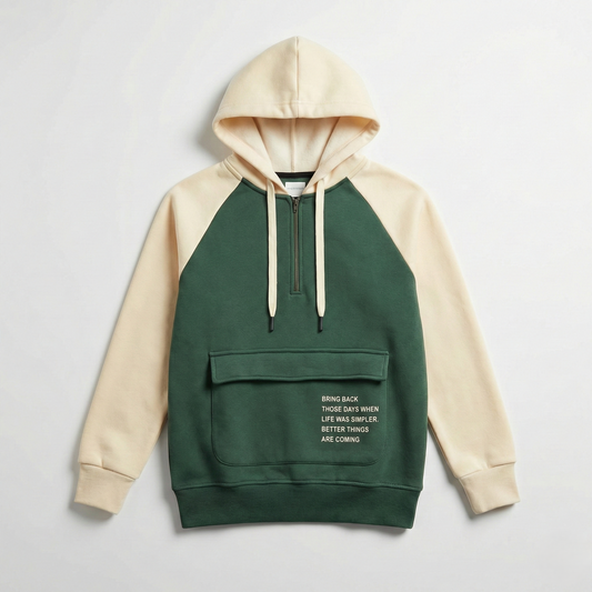 Boy's half-zip sweatshirt - Olive