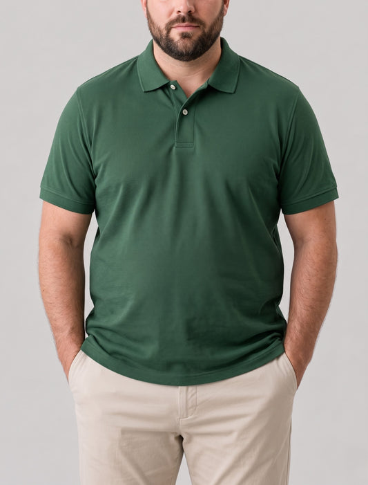 Men's T-Shirt Polo Shirt Special size- Short Sleeve - Dark Olive