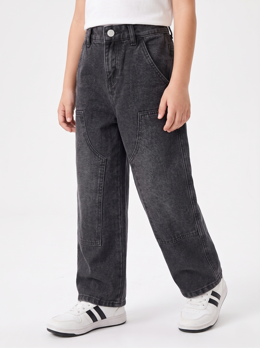 Boys' Wide Leg Jeans - Grey