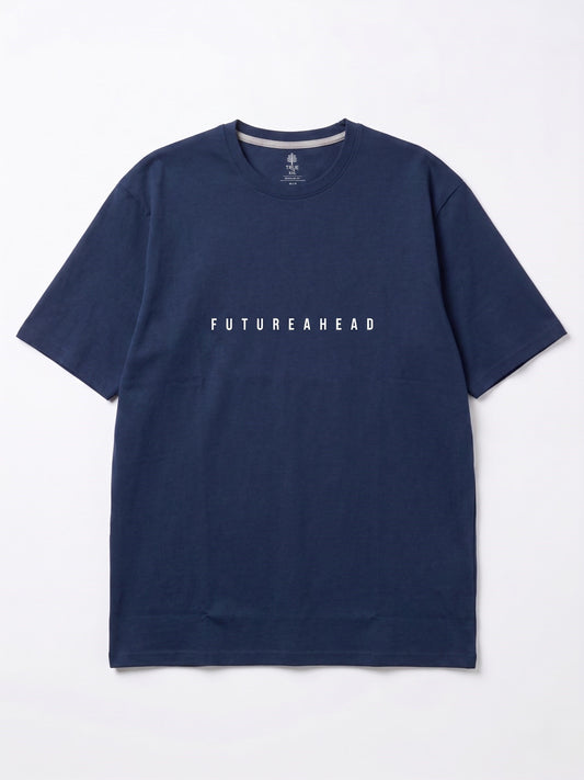 Men`s Printed T-Shirt Special size- Short Sleeve - Navy